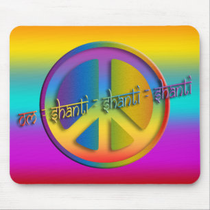 PEACE OM SHANTI linear farbig Mousepad