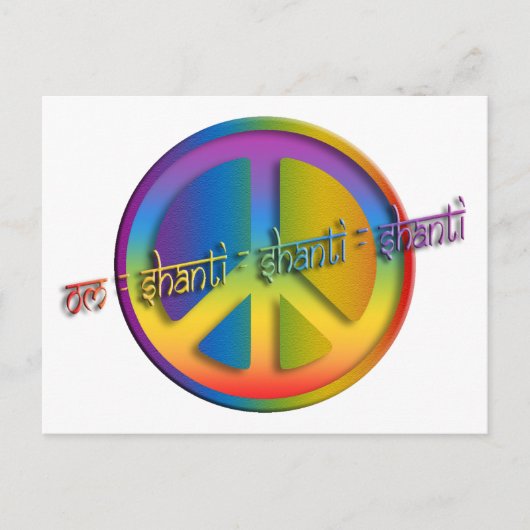 Peace Om Shanti Postkarte (Vorderseite)