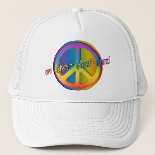 Peace Om Shanti Truckerkappe (Vorderseite)