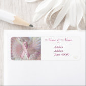 Peace on Angelic Wings Pink Ribbon Address Label (Insitu)