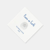 Peace on Earth Beach Sand Dollar Christmas Party Serviette (Ecke)