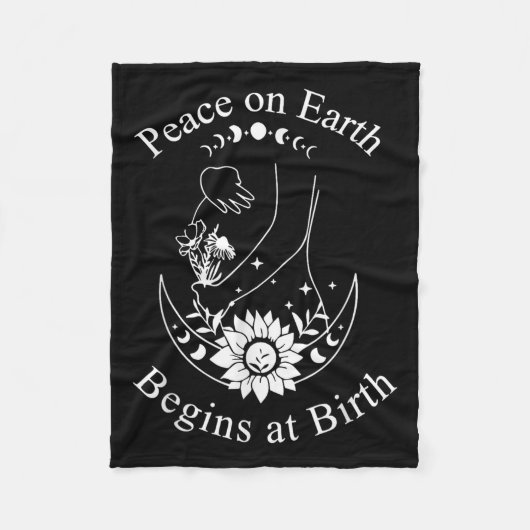 Peace On Earth Begins At Birth Doula Midwife  Fleecedecke (Vorderseite)