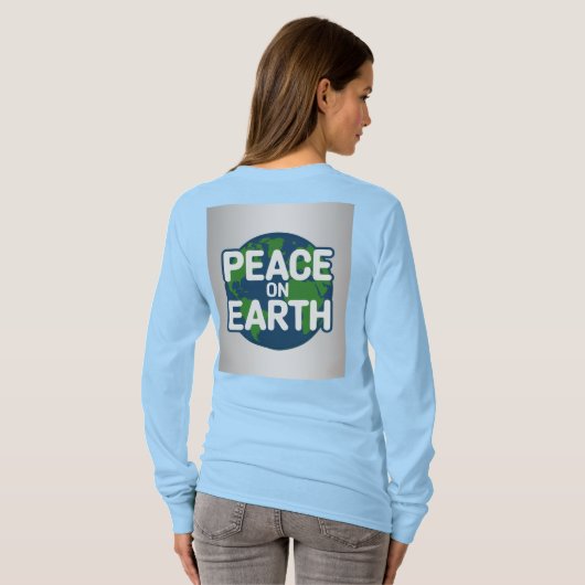 Peace On Earth Blue T-Shirt (Schwarz voll)