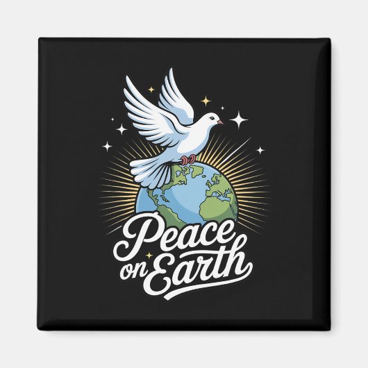 Peace On Earth Dove And Globe Faith Christmas Magnet (Vorne)