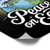 Peace On Earth Dove And Globe Faith Christmas  Poster (Ecke)