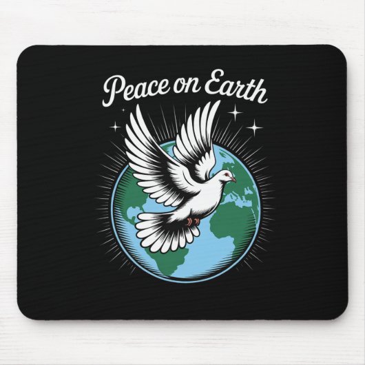 Peace On Earth Dove And Globe Faith Christmas Spir Mousepad (Vorne)