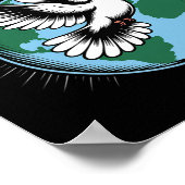 Peace On Earth Dove And Globe Faith Christmas Spir Poster (Ecke)