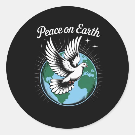 Peace On Earth Dove And Globe Faith Christmas Spir Runder Aufkleber (Vorderseite)
