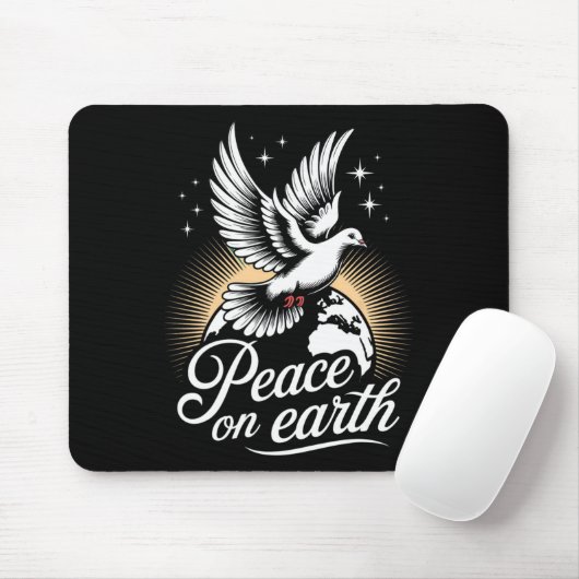 Peace On Earth Dove And Globe Peaceful Christmas  Mousepad (Mit Mouse)