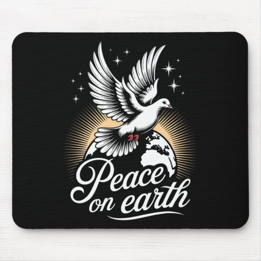 Peace On Earth Dove And Globe Peaceful Christmas Mousepad (Vorne)