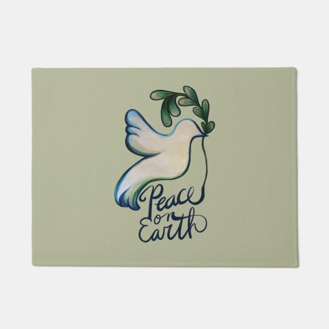 Peace on earth dove of hope peaceful art        fußmatte (Vorderseite)