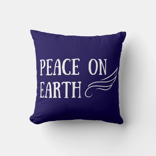 Peace on Earth Elegant Holiday Lettering Kissen (Vorderseite)