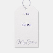 Peace on Earth Soft Blue Forest Christmas Geschenkanhänger (Rückseite)