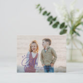 Peace on earth Wird Purple Wird Christmas Holiday Postkarte (Stehend Vorderseite)