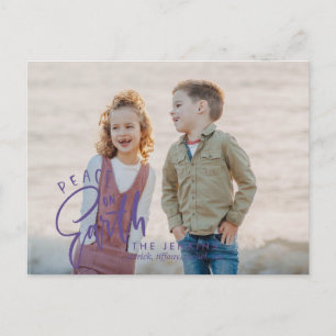 Peace on earth Wird Purple Wird Christmas Holiday  Postkarte