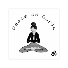 Peace on Earth Yoga Girl Permastempel