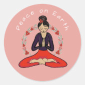 Peace on Earth Yogi Sticker (Vorderseite)