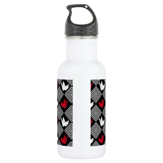 Peace Orizuru Pattern Edelstahlflasche (Rückseite)