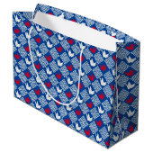 Peace Orizuru Pattern Große Geschenktüte (Rückseite Schrägansicht)