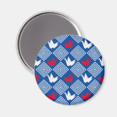 Peace Orizuru Pattern Magnet (Vorderseite/Rückseite)