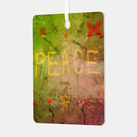 Peace Ornament Aus Metall (Vorderseite links)