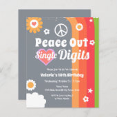 Peace out 10. Birthday Invitations Paper Sheet (Vorne/Hinten)
