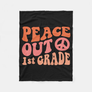 Peace Out 1. Grade Funny Retro 70's Letzter Tag vo Fleecedecke