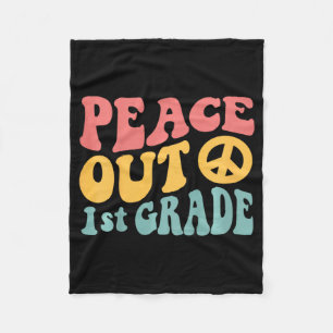 Peace Out 1. Grade Funny Retro 70's Letzter Tag vo Fleecedecke