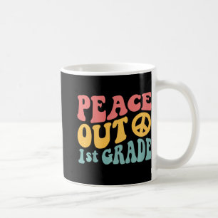 Peace Out 1. Grade Funny Retro 70's Letzter Tag vo Kaffeetasse