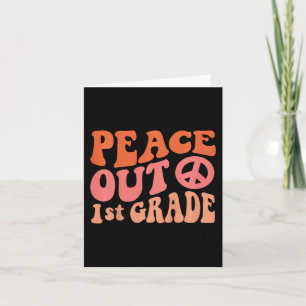 Peace Out 1. Grade Funny Retro 70's Letzter Tag vo Karte