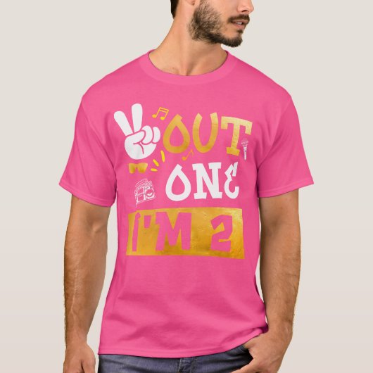 Peace Out 1 I'M 2 Years Old 2Nd Birthday Hip Hop B T-Shirt (Vorderseite)