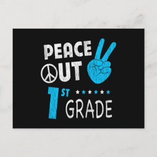 Peace Out 1. Klasse Niedliche lustige Kinder zurüc Postkarte