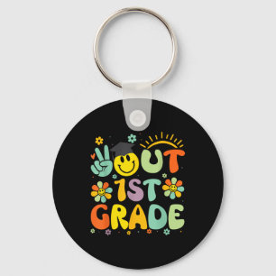 Peace Out 1st Grade Cl of 2025 Goodbye Abschluss Schlüsselanhänger