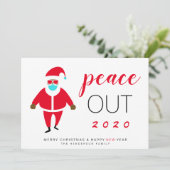 Peace Out 2020 Black Santa in Mask Weihnachten (Stehend Vorderseite)