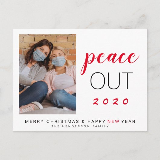 Peace Out 2020 Family Foto Weihnachten Neues Jahr (Vorderseite)