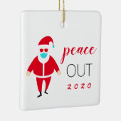 Peace Out 2020 Funny Santa Personalisiert Keramikornament (Rechts)