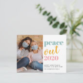 Peace Out 2020 Modernes Foto Weihnachten Neue Jahr (Stehend Vorderseite)