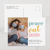 Peace Out 2020 Modernes Foto Weihnachten Neue Jahr (Vorne/Hinten)