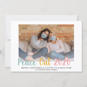 Peace Out 2020 Pastels Foto Weihnachten Neues Jahr