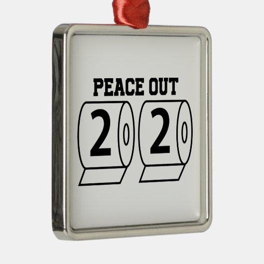 Peace Out 2020 Toilettenpapier Funny Pandemic Bye Ornament Aus Metall (Rechts)