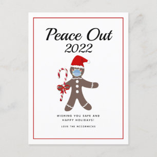 Peace Out 2021 Funny Gingerbread Maske Weihnachten