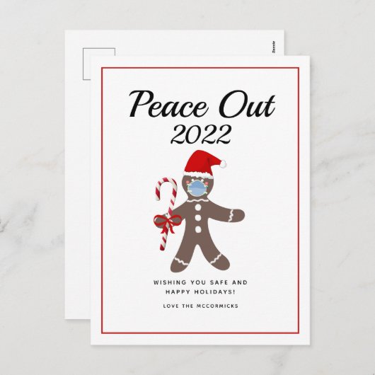 Peace Out 2021 Funny Gingerbread Maske Weihnachten (Vorne/Hinten)