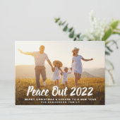 Peace Out 2022 Foto Weihnachten - Neues Jahr (Stehend Vorderseite)