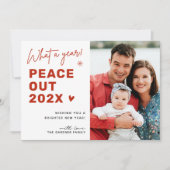 Peace Out 2024 Weihnachten Feierliche Gruß Foto (Vorderseite)