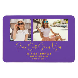 Peace Out 2 Foto 2022 Abschluss verkünden Lila Magnet