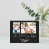 Peace Out 2 Foto Script 2022 Abschluss Black Ankündigungspostkarte (Stehend Vorderseite)