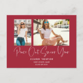 Peace Out 2 Foto Script 2022 Abschluss Red Ankündigungspostkarte (Vorderseite)