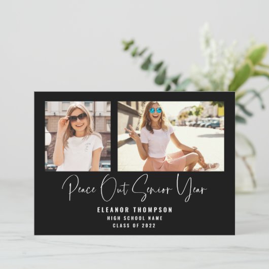 Peace Out 2 Foto Script 2022 Black Abschluss An Ankündigung (Stehend Vorderseite)