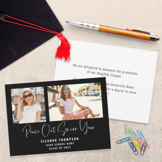 Peace Out 2 Foto Script 2022 Black Abschluss An Ankündigung