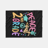 Peace Out 2. Klasse Bye Bye School Hallo Sommer Fleecedecke (Vorderseite (Horizontal))